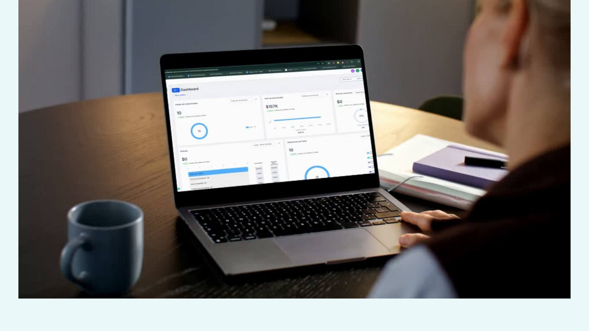 Interfaz de CRM mostrando leads clasificados por etiquetas